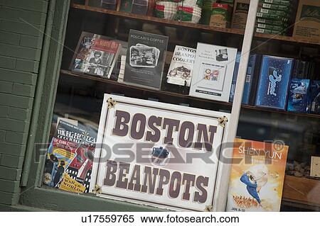 Boston Beanpots sign in store front window in Boston, Massachusetts, USA View Large Photo Image Stock Photography - Boston Beanpots sign in store front window in Boston, Massachusetts, USA. Fotosearch