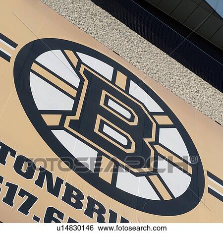 Stock Photograph - Boston Bruins logo in Boston, Massachusetts, USA. Fotosearch
