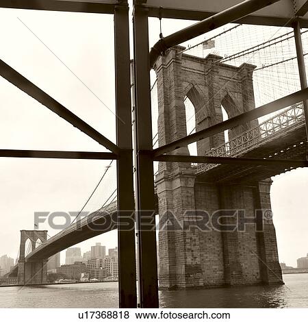 Brooklyn Bridge in Manhattan, New York City, U. S. A. View Large Photo Image Stock Photo - Brooklyn Bridge in Manhattan, New York City, U. S. A.. Fotosearch