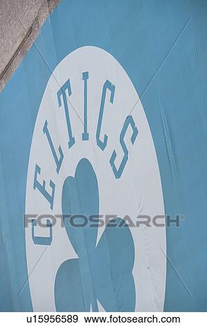 Stock Photo - Celtics logo in Boston, Massachusetts, USA. Fotosearch