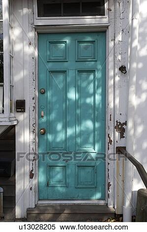 Stock Photography - Colorful doors in the Hamptons. Fotosearch