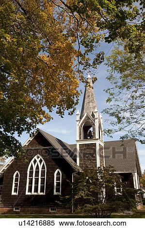 Stock Photography - daytime, East Hampton, First United Methodist Church, Hampton, Hamptons. Fotosearch