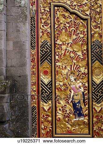 Stock Image - Decoragive door in Bali. Fotosearch