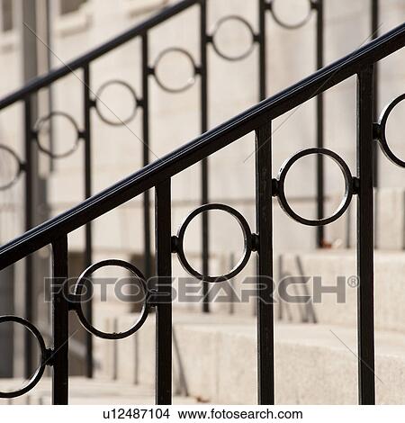 Picture - Decorative bannister on staircase in Boston, Massachusetts, USA. Fotosearch