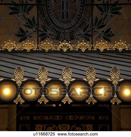 Stock Photography - Decorative canopy at the Plaza Hotel in Manhattan, New York City, U. S. A.. Fotosearch
