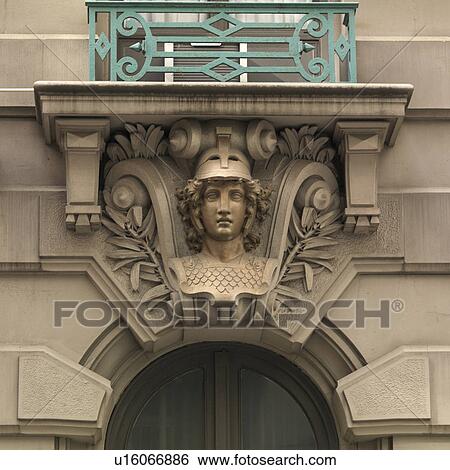 Decorative carvings on exterior of a building in Manhattan, New York City, U. S. A. View Large Photo Image Stock Photograph - Decorative carvings on exterior of a building in Manhattan, New York City, U. S. A.. Fotosearch