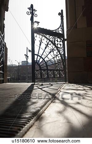 Stock Image - Decorative gate on Harvard University campus in Boston, Massachusetts, USA. Fotosearch
