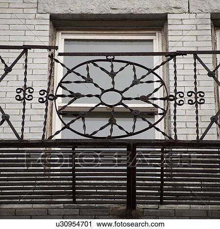 Stock Image - Decorative railing in Boston, Massachusetts, USA. Fotosearch