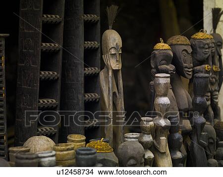 Display of carved statues in Bali View Large Photo Image Picture - Display of carved statues in Bali. Fotosearch