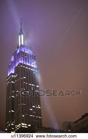 Picture - Empire State Building at night in Manhattan, New York City, U. S. A.. Fotosearch