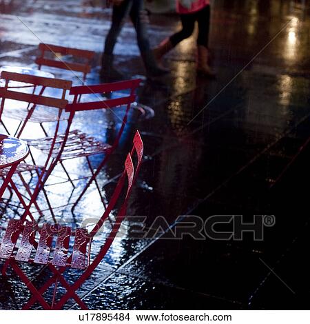 Empty tables and chairs in Times Square Manhattan, New York City, U. S. A. View Large Photo Image Picture - Empty tables and chairs in Times Square Manhattan, New York City, U. S. A.. Fotosearch