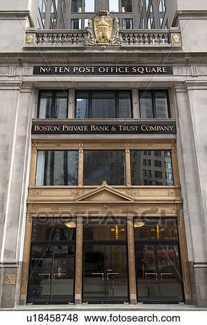 Stock Photo - Entrance to Boston Private Bank building in Boston, Massachusetts, USA. Fotosearch