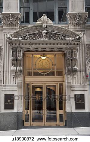 Stock Image - Entrance to John W. McCormack Post Office and Courthouse in Boston, Massachusetts, USA. Fotosearch