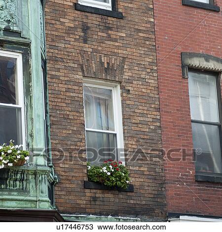 Stock Image - Exterior of a building in Boston, Massachusetts, USA. Fotosearch