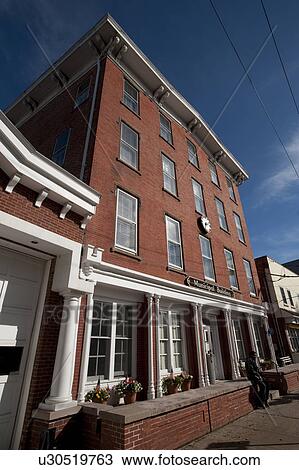 Stock Image - Exterior of Municipal building in Sag Harbour. Fotosearch