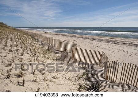 Fencing along the beach at the Hamptons View Large Photo Image Stock Photo - Fencing along the beach at the Hamptons. Fotosearch