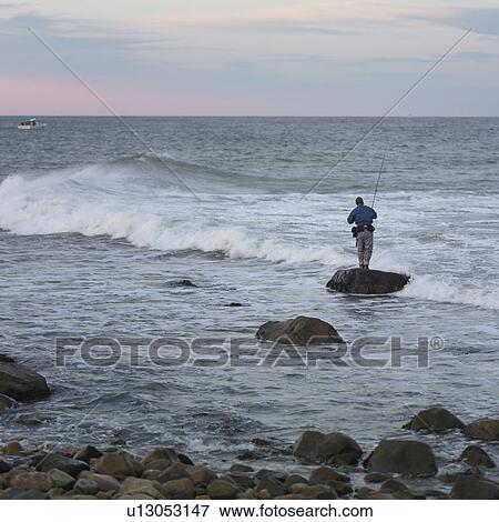 Stock Photo - Fisherman, The Hamptons, New York. Fotosearch