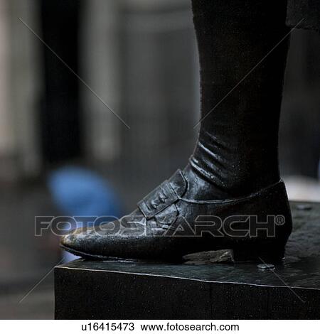Stock Image - Foot of George Washington Statue in Manhattan, New York City, U. S. A.. Fotosearch