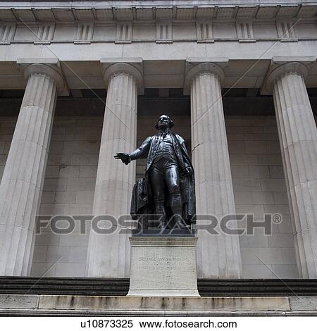 George Washington Statue in Manhattan, New York City, U. S. A. View Large Photo Image Stock Photography - George Washington Statue in Manhattan, New York City, U. S. A.. Fotosearch