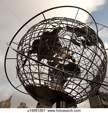 Stock Photo - Globe at Trump Tower in Manhattan, New York City, U. S. A.. Fotosearch