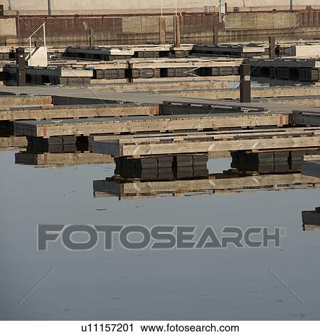 Stock Image - Harbour at Gimli, Manitoba, Canada. Fotosearch