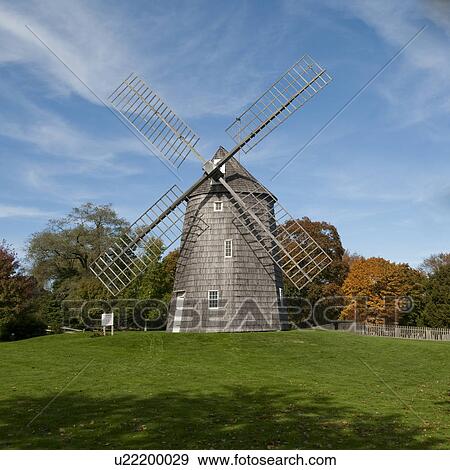 Stock Photo - Hook Windmill, The Hamptons, New York. Fotosearch
