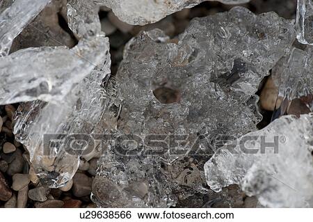 Stock Photograph - Ice formation on Lake Winnipeg at Gimli, Manitoba, Canada. Fotosearch