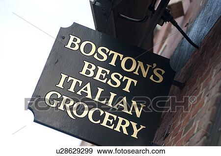 Italian Grocery sign in Boston, Massachusetts, USA View Large Photo Image Stock Photo - Italian Grocery sign in Boston, Massachusetts, USA. Fotosearch
