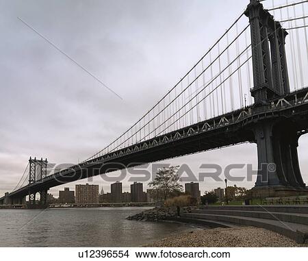 Manhattan Bridge, New York City, U. S. A. View Large Photo Image Picture - Manhattan Bridge, New York City, U. S. A.. Fotosearch