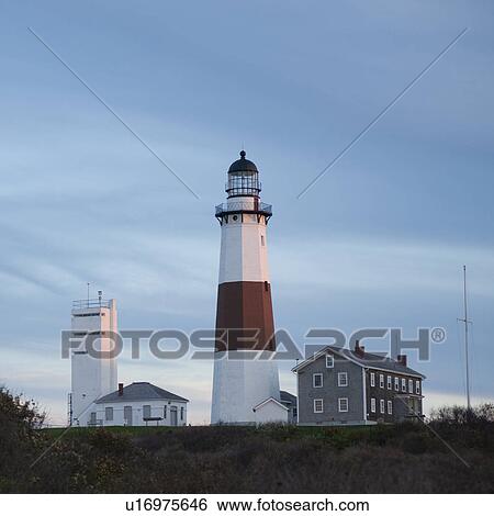 Montauk Point Light House in the Hamptons View Large Photo Image Stock Photograph - Montauk Point Light House in the Hamptons. Fotosearch