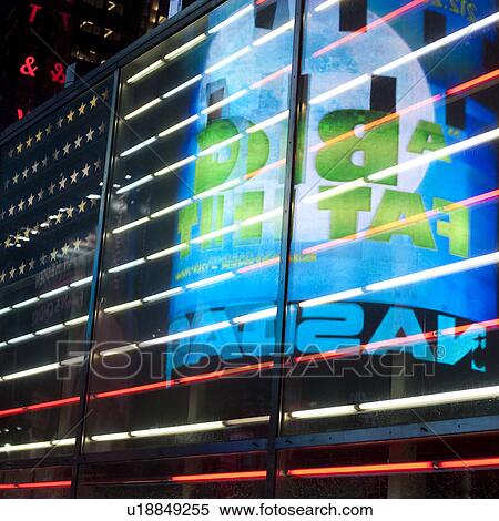 Neon lights in Times Square Manhattan, New York City, U. S. A. View Large Photo Image Stock Photography - Neon lights in Times Square Manhattan, New York City, U. S. A.. Fotosearch