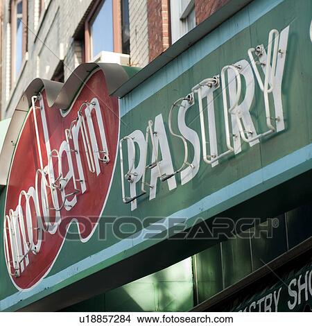 Picture - Pastry sign in Boston, Massachusetts, USA. Fotosearch