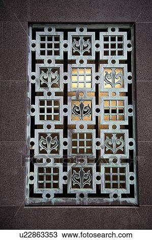 Stock Image - Pattern on wall opening in the Court House in Boston, Massachusetts, USA. Fotosearch