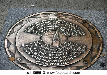 Paul Revere plaque on the sidewalk in Boston, Massachusetts, USA View Large Photo Image Stock Image - Paul Revere plaque on the sidewalk in Boston, Massachusetts, USA. Fotosearch