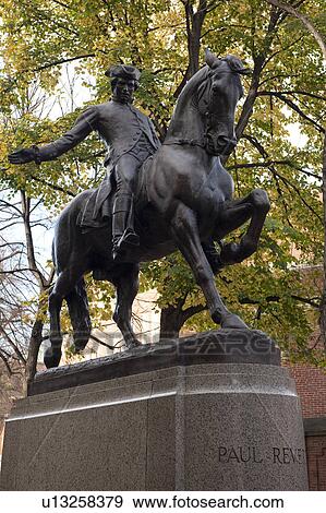 Stock Photo - Paul Revere Statue in Boston, Massachusetts, USA. Fotosearch