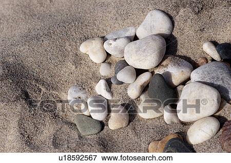 Stock Photo - Pebbles on the beach in the Hamptons. Fotosearch