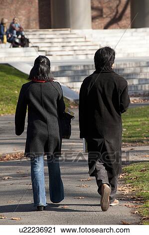 Stock Image - People on the campus of Harvard University in Boston, Massachusetts, USA. Fotosearch