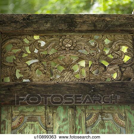Stock Image - Placencia, Decorative Gate. Fotosearch