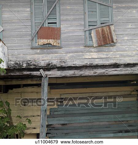 Stock Photo - Placencia, Derelict Building. Fotosearch