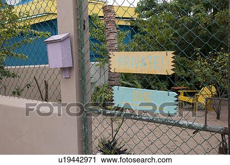 Stock Image - Placencia, Fence. Fotosearch