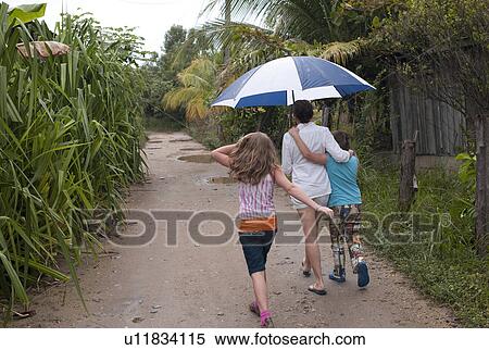 Stock Photography - Placencia, People Walking. Fotosearch