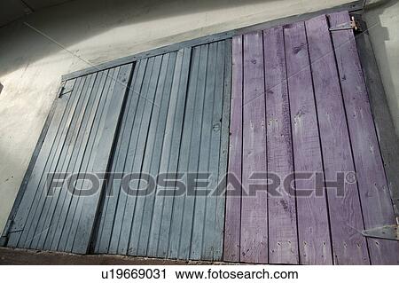 Stock Image - Placencia, Wooden Doors. Fotosearch