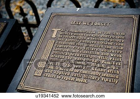 Plaque at the Irish Famine Memorial in Boston, Massachusetts, USA View Large Photo Image Stock Image - Plaque at the Irish Famine Memorial in Boston, Massachusetts, USA. Fotosearch