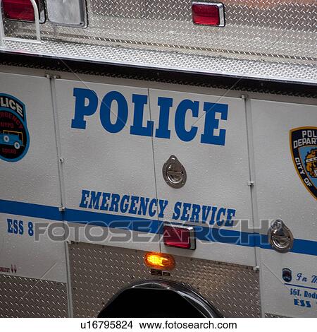 Picture - Police emergency vehicle in Manhattan, New York City, U. S. A.. Fotosearch