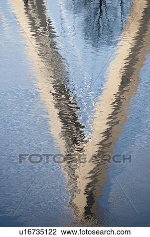 Stock Image - Reflection of Zakim Bumnker Hill Bridge in Boston, Massachusetts, USA. Fotosearch