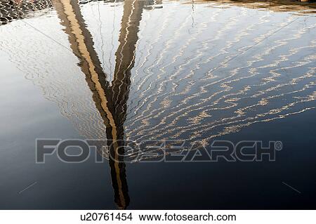Picture - Reflection of Zakim Bunker Hill Bridge in Boston, Massachusetts, USA. Fotosearch