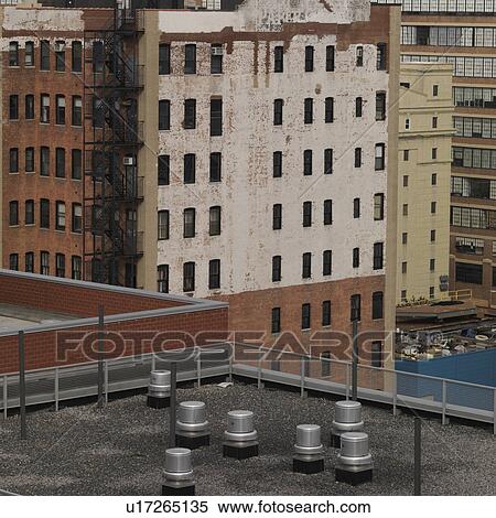 Rooftop of a building in Manhattan, New York City, U. S. A. View Large Photo Image Stock Photography - Rooftop of a building in Manhattan, New York City, U. S. A.. Fotosearch