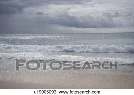 Stock Image - Seascape along coast in Bali. Fotosearch