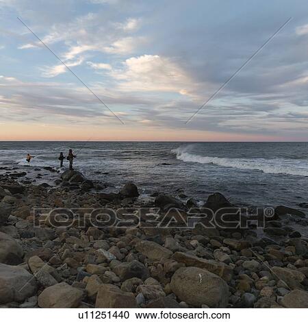Stock Image - Seascape along shoreline at The Hamptons, New York. Fotosearch