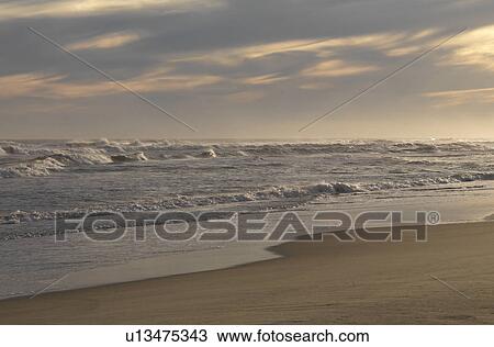 Stock Image - Seascape along shoreline at The Hamptons, New York. Fotosearch